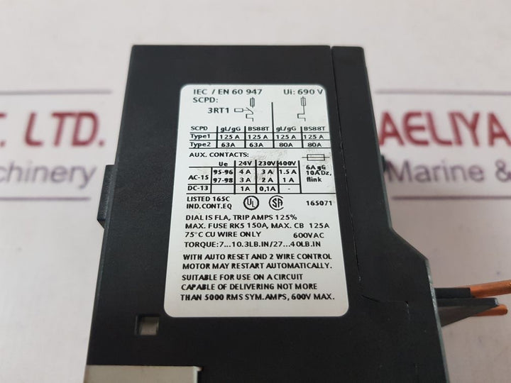 Siemens 3Ru1136-4Fb0 Thermal Overload Relay 