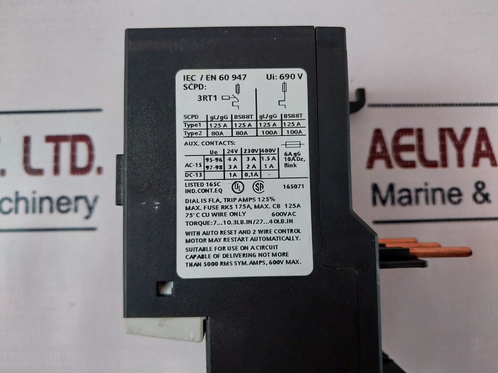 Siemens 3Ru1136-4Gb0 600 Vac
