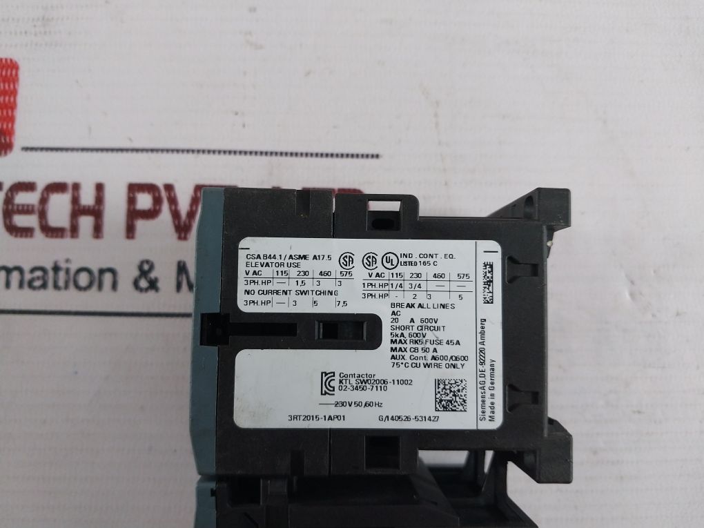 Siemens 3Ru2116-1Bb0 Overload Relay For Motor Protection 1,4-2A Max