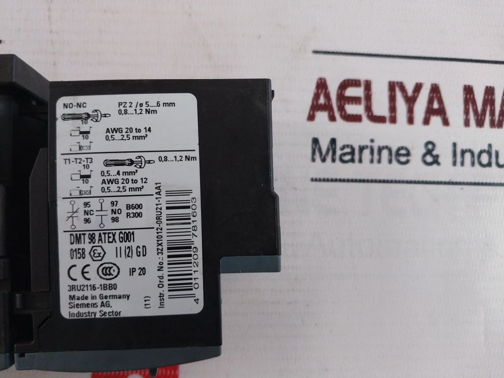 Siemens 3Ru2116-1Bb0 Overload Relay For Motor Protection 1,4-2A Max