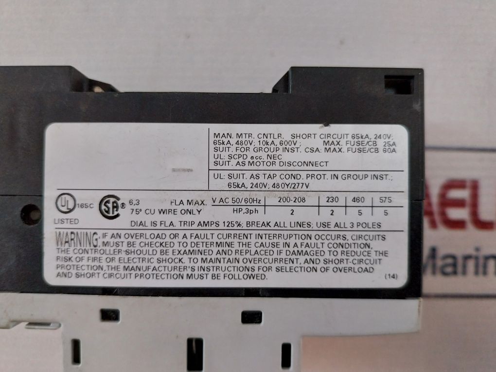 Siemens 3Rv1011-1Ga10 Circuit Breaker