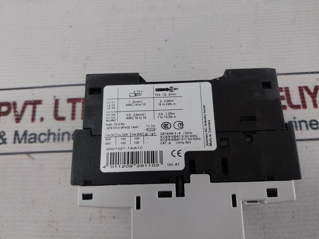 Siemens 3Rv1021-1Aa10 Motor Safety Switch
