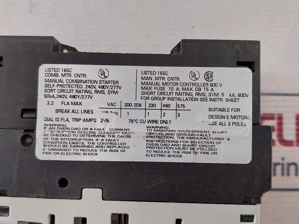 Siemens 3Rv1021-1Da10 Motor Protection Circuit Breaker