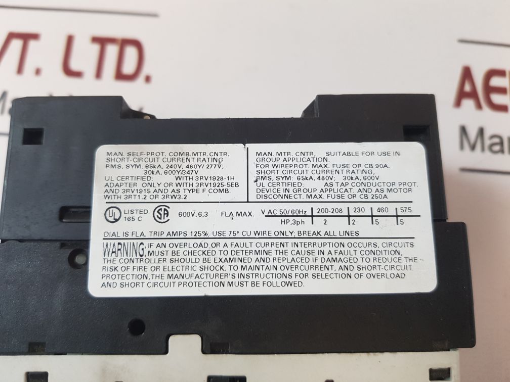 Siemens 3Rv1021-1Ga15 Circuit Breaker