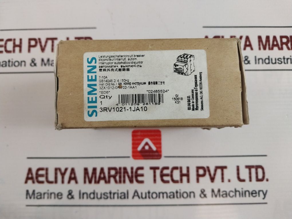 Siemens 3Rv1021-1Ja10 Circuit Breaker Gb14048.2/.4/ 50Hz