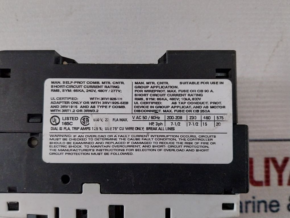 Siemens 3Rv1021-4Ca10 Circuit Breaker 