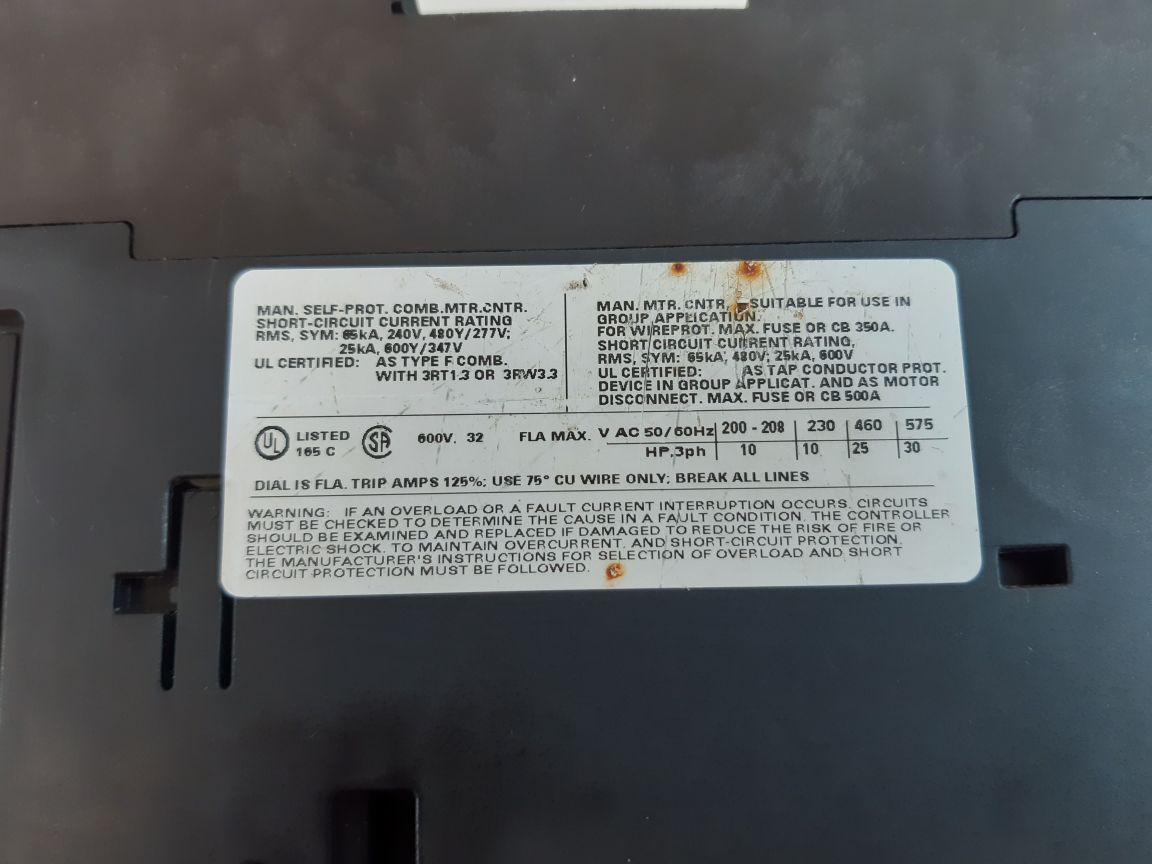 Siemens Sirius 3Rv1031-4Ea10 Motor Circuit Breaker