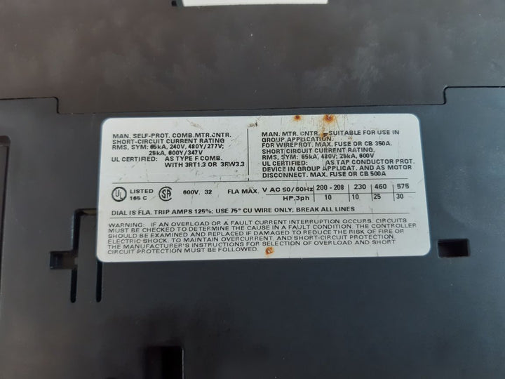 Siemens Sirius 3Rv1031-4Ea10 Motor Circuit Breaker