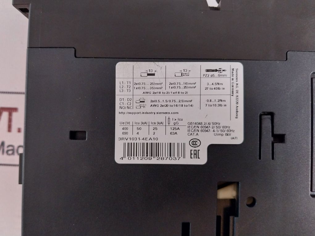 Siemens 3Rv1031-4Ea10 Circuit Breaker 22-32A Max Class 10