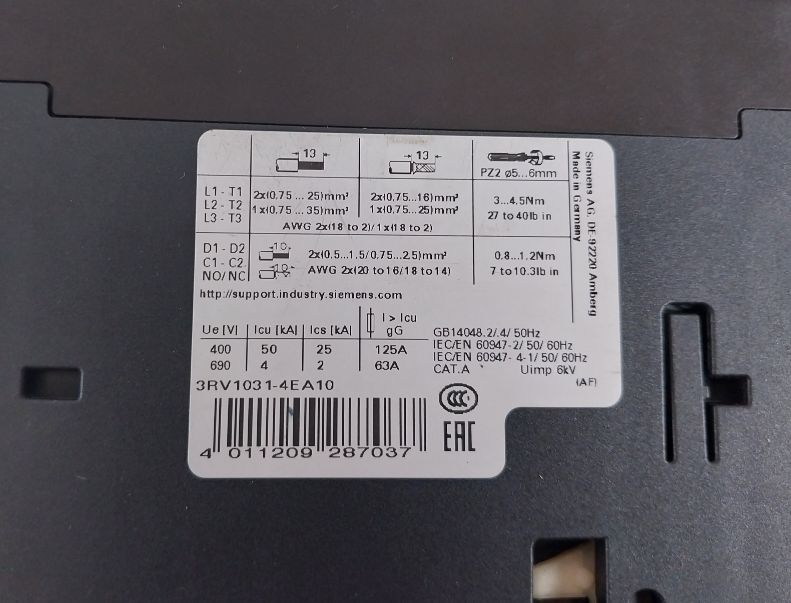 Siemens 3Rv1031-4Ea10 Circuit Breaker