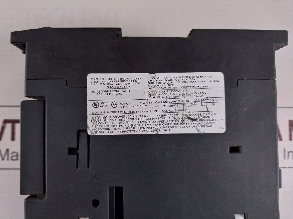 Siemens 3Rv1031-4Fa10, 3 Pole Circuit Breaker