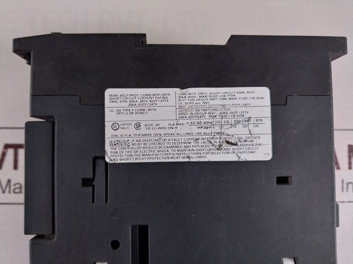 Siemens 3Rv1031-4Fa10, 3 Pole Circuit Breaker