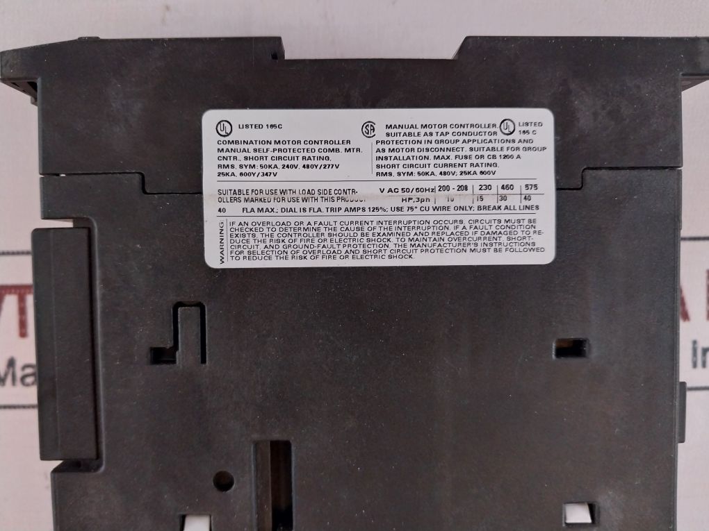 Siemens 3Rv1031-4Fa10 Circuit Breaker 50/60Hz
