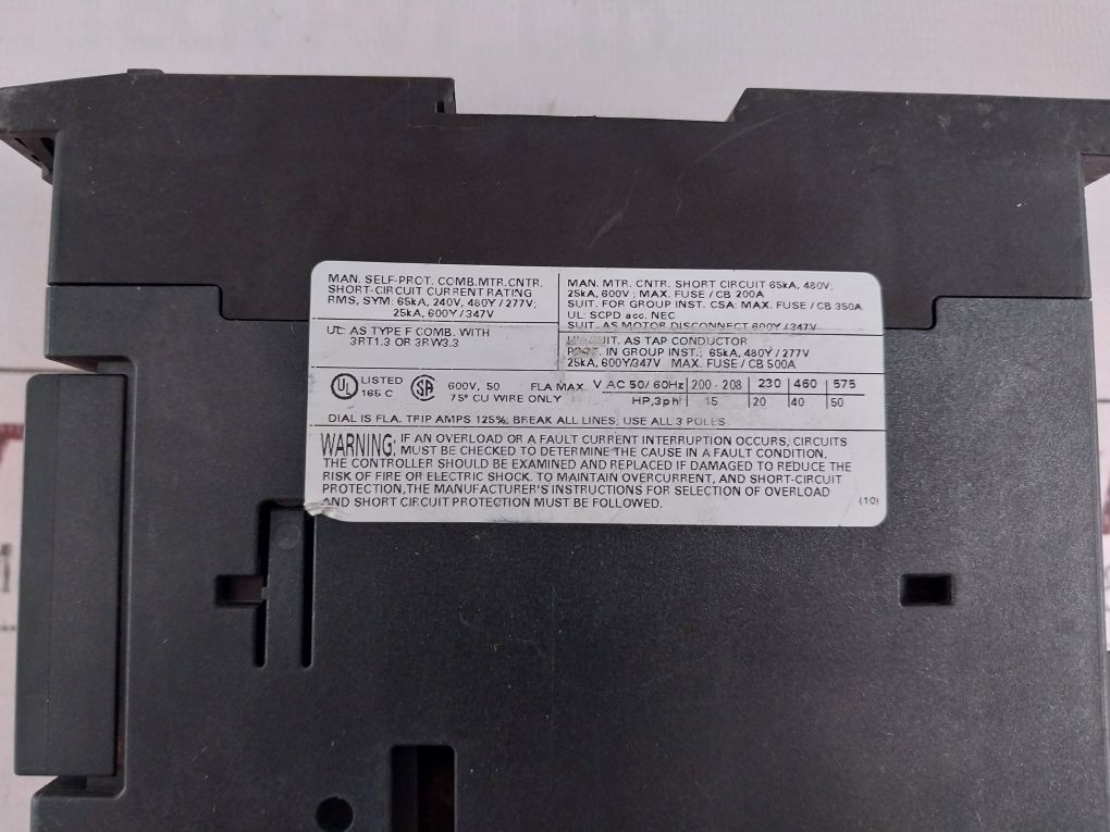 Siemens 3Rv1031-4Ha10 Sirius Circuit Breaker 650Amp