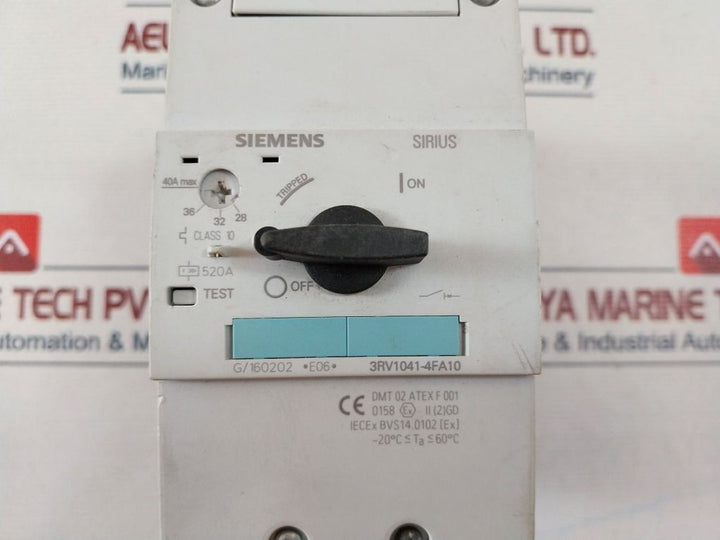 Siemens 3Rv1041-4Fa10 Motor Protection Circuit Breaker 520A