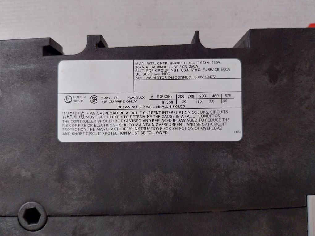 Siemens 3Rv1341-4Jc10 Circuit Breaker