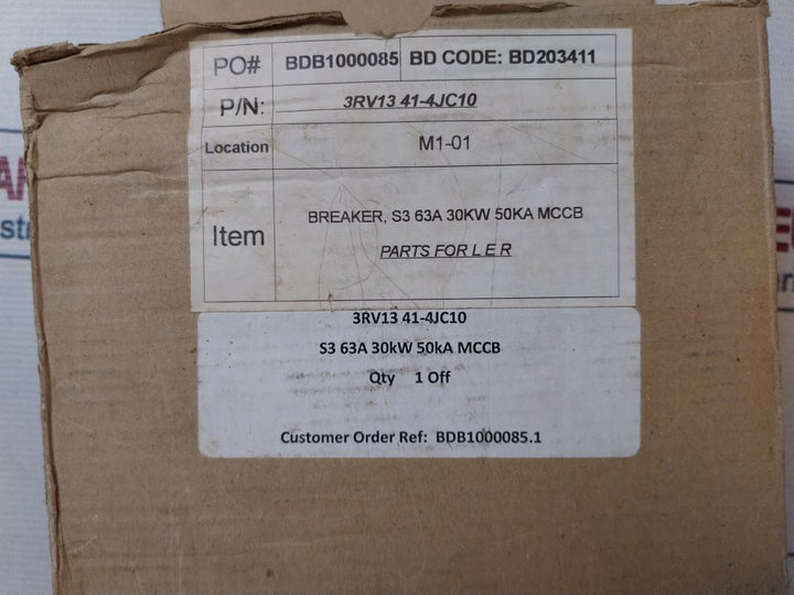 Siemens 3Rv1341-4Jc10 Circuit Breaker