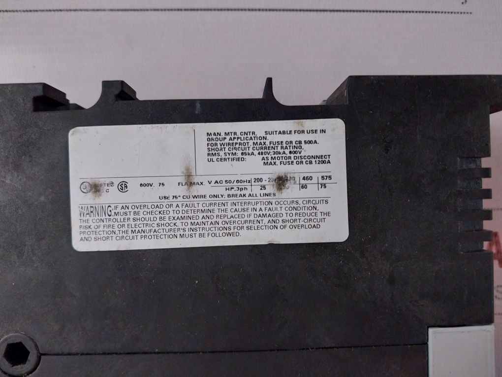 Siemens 3Rv1341-4Kc10 Circuit Breaker 75A