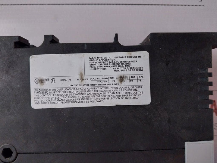 Siemens 3Rv1341-4Kc10 Circuit Breaker 75A