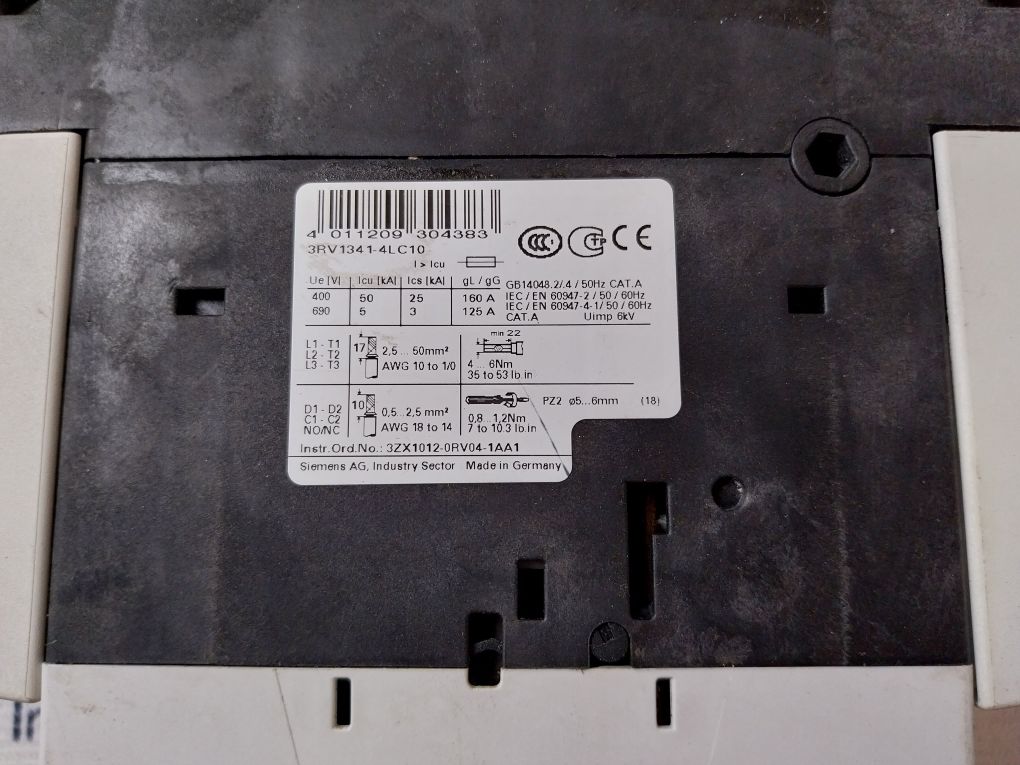 Siemens 3Rv1341-4Lc10 Circuit Breaker