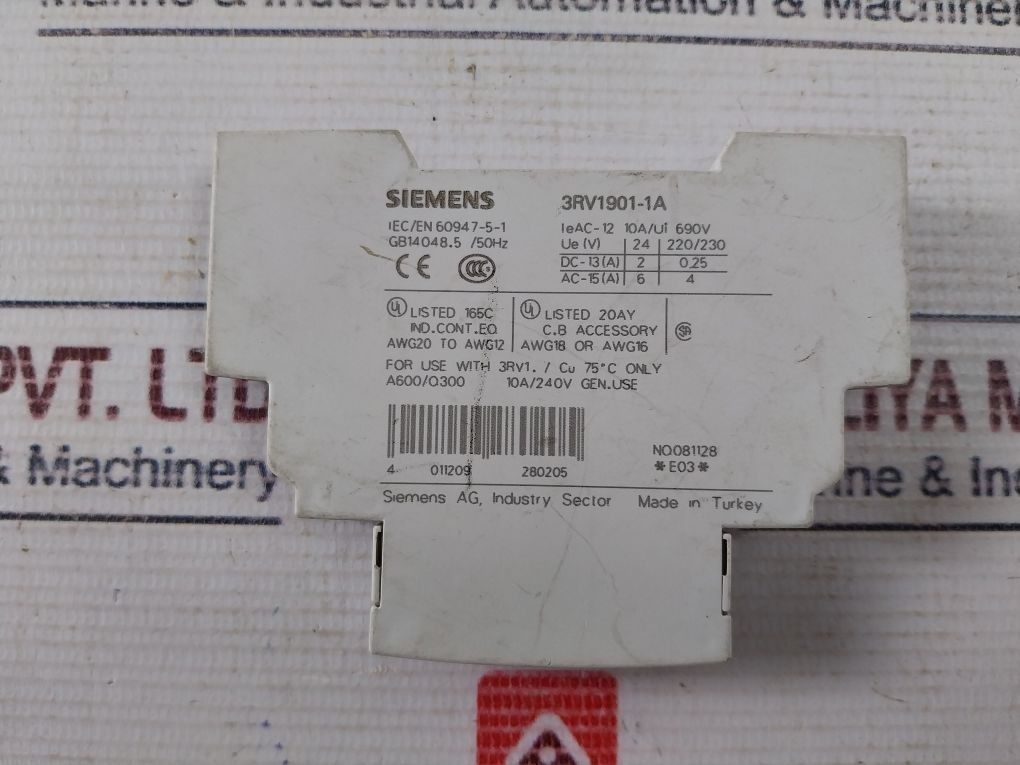Siemens 3Rv1901-1A Contactor