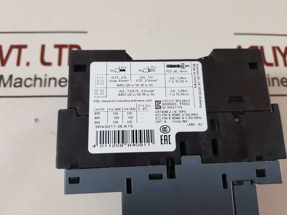Siemens 3rv2011-0ea15 circuit breaker