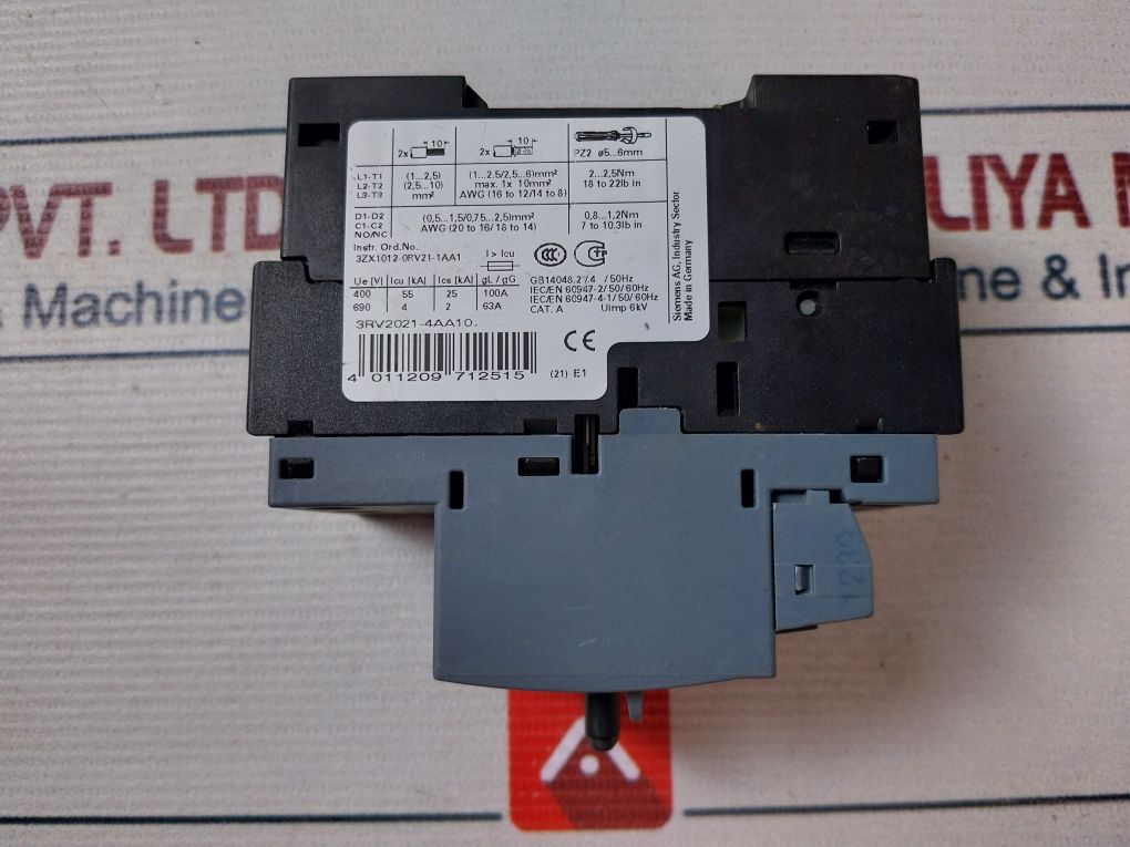 Siemens 3Rv2021-4Aa10 Motor Protection Circuit Breaker