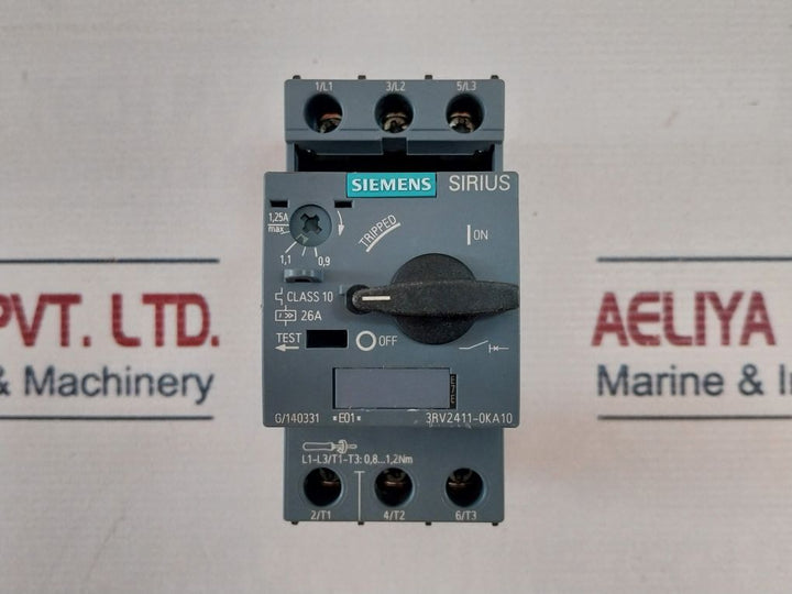 Siemens 3Rv2411-0Ka10 Motor Protection Circuit Breaker