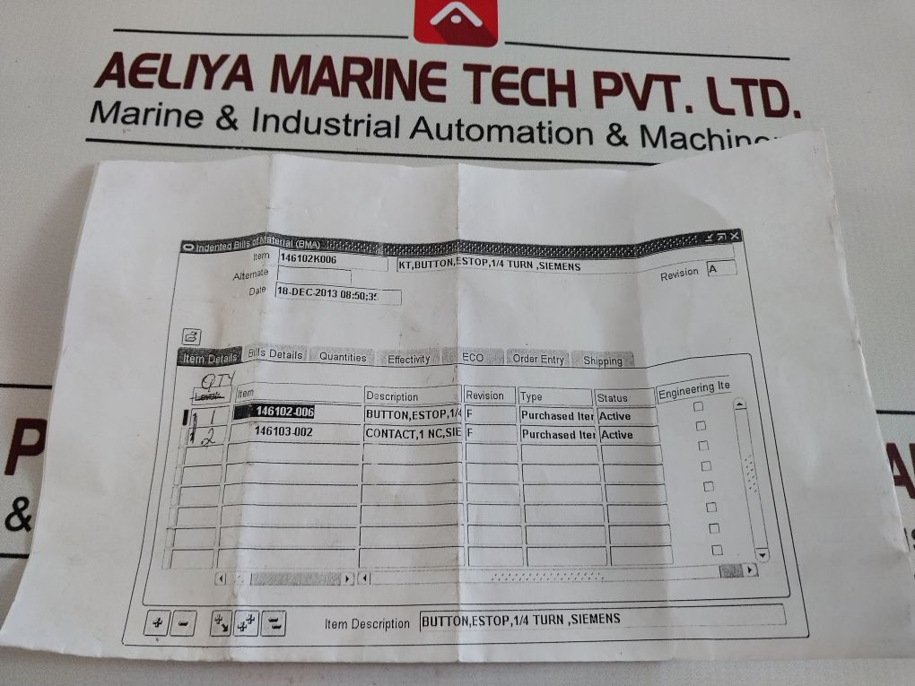 Siemens 3Sb3400-0C Contact Block With Push Button