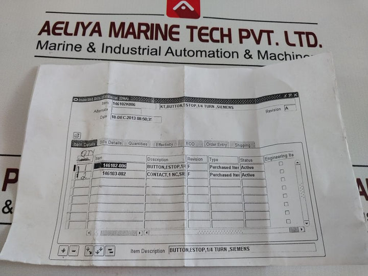 Siemens 3Sb3400-0C Contact Block With Push Button