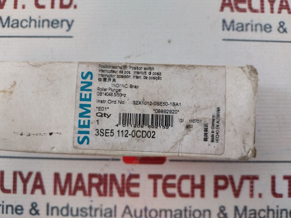 Siemens 3Se5 112-0Cd02 Position Switch