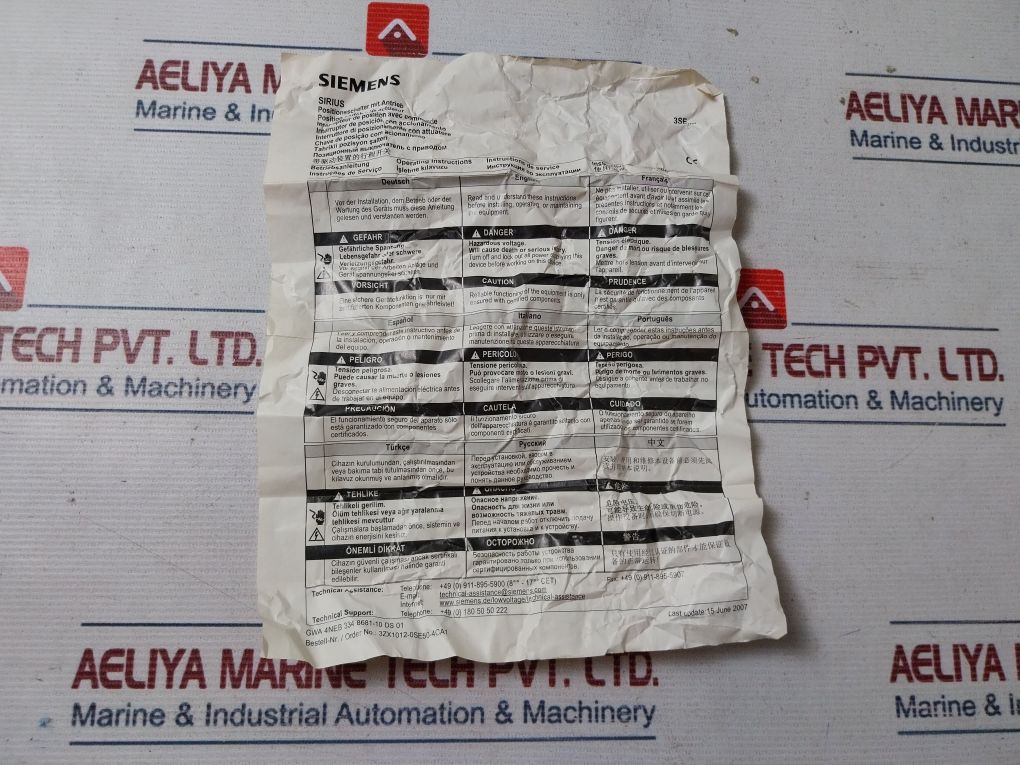 Siemens 3Se5 112-0Ce01 Roller Lever Limit Switch