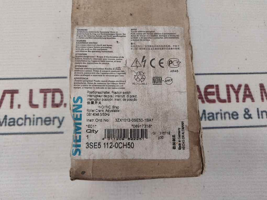 Siemens 3Se5 112-0Ch50 Position Switch
