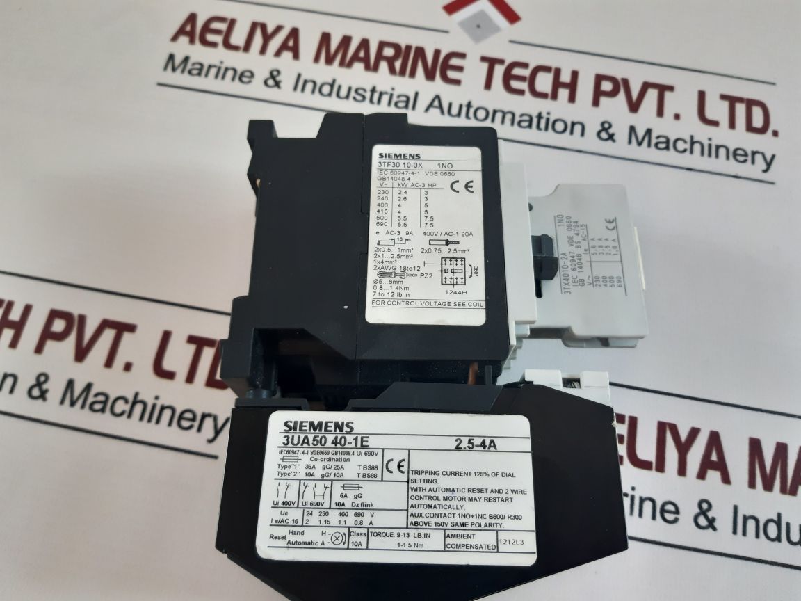 Siemens 3Tf30 10-0X Contactor With 3Ua50 40-1E Thermal Overload Relay
