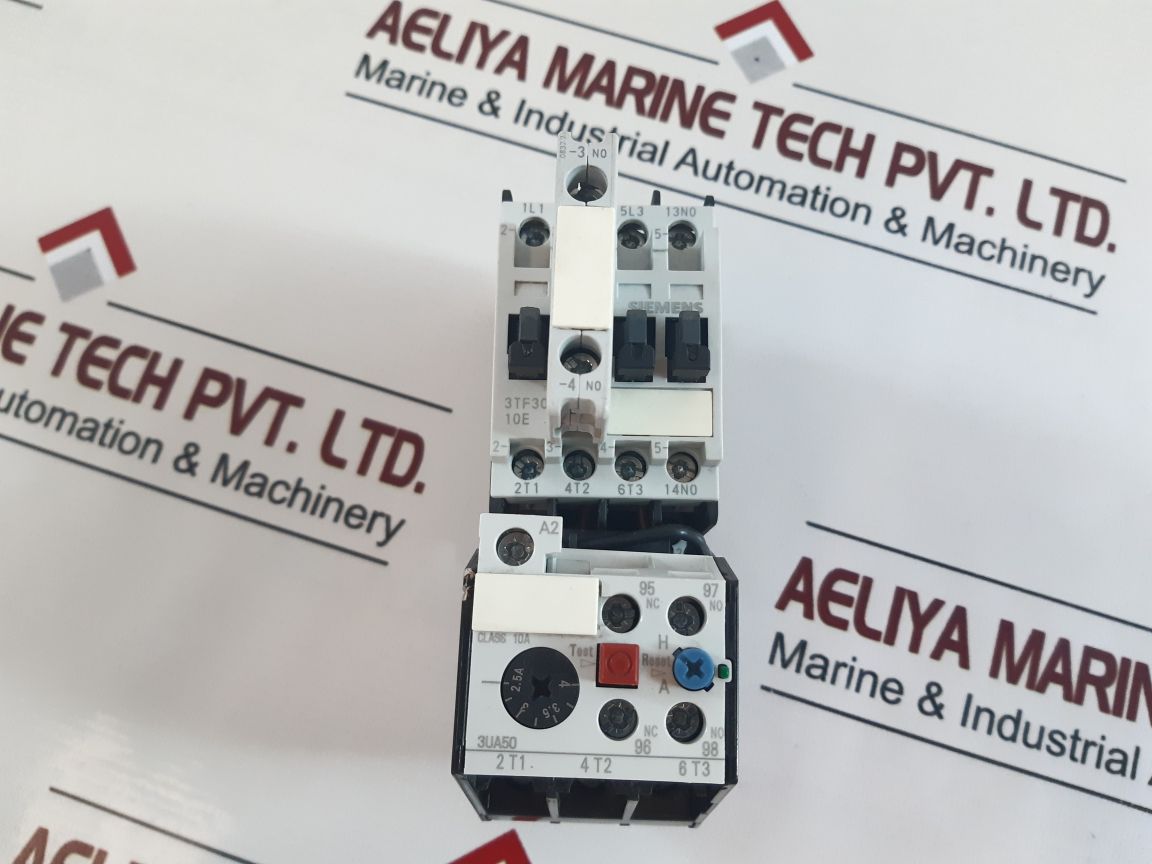 Siemens 3Tf30 10-0X Contactor With 3Ua50 40-1E Thermal Overload Relay