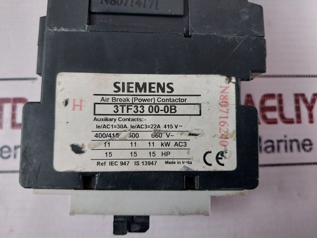 Siemens 3Tf33 Air Break (Power) Contactor 220V Dc