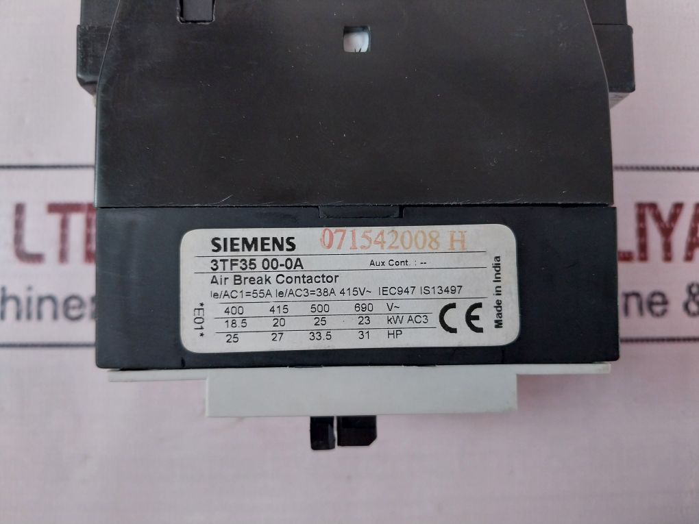 Siemens 3Tf35 00-0A Air Break (Power) Contactor 415V~