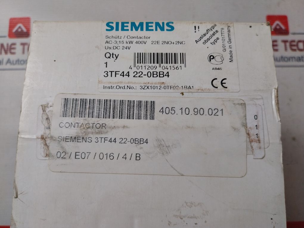Siemens 3Tf4422-0Bb4 Contactor Dc 24V