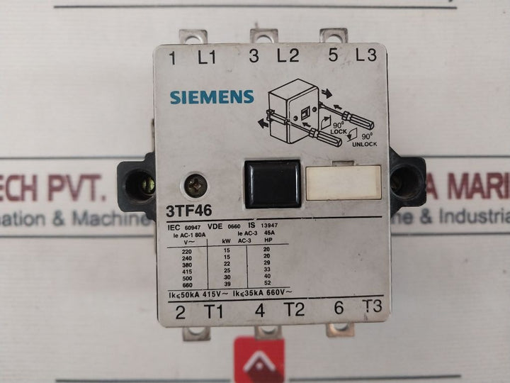 Siemens 3Tf46 Contactor 220-264V 50/60Hz