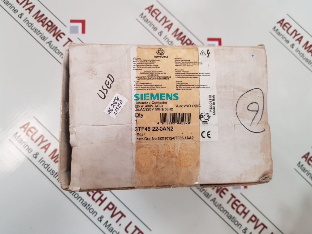 Siemens 3Tf46 Contactor 600V Ac