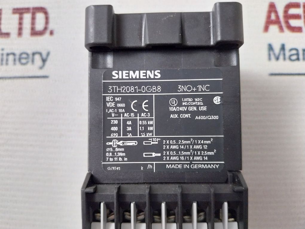 Siemens 3Th2081-0Gb8 Control Relay
