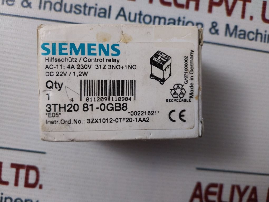 Siemens 3Th2081-0Gb8 Control Relay