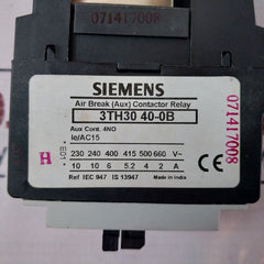 Siemens 3Th30 40-0B Air Break (Aux) Contactor Relay