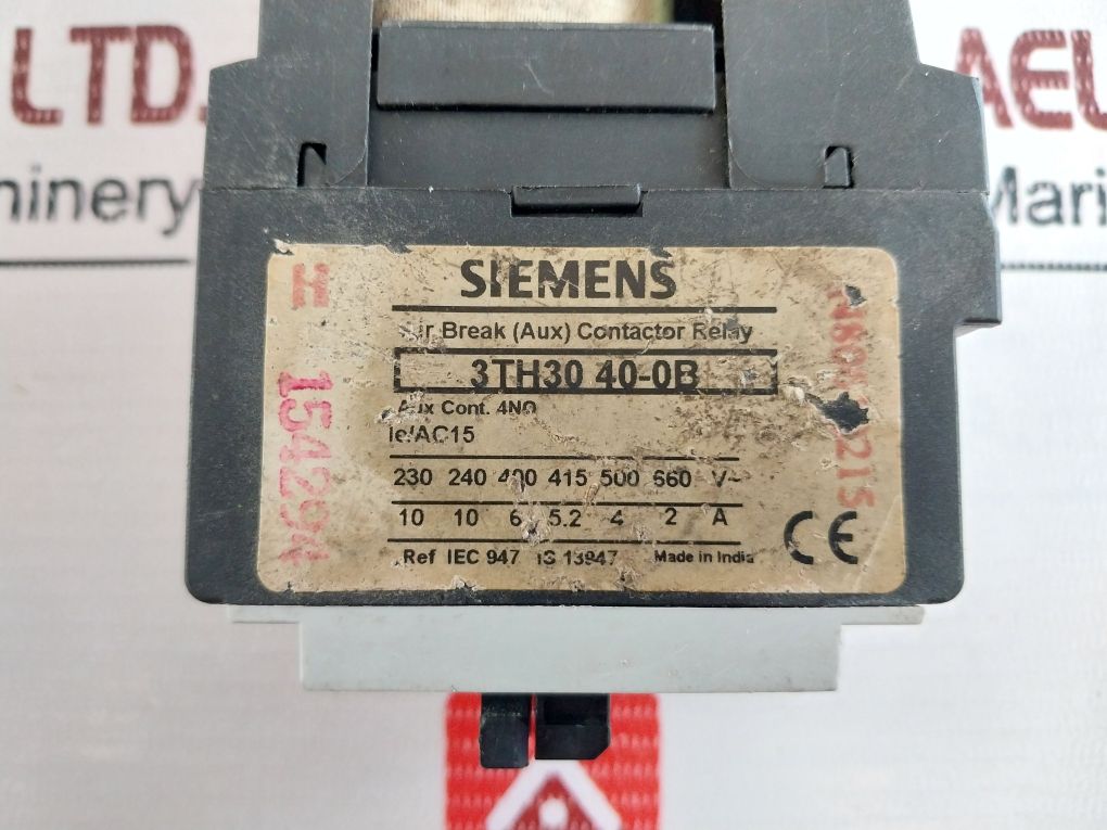 Siemens 3Th30 40-0B Air Break (Aux) Contactor Relay 220V Dc