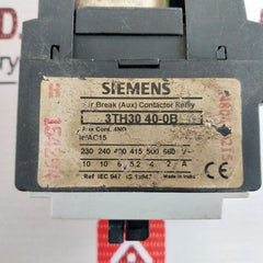 Siemens 3Th30 40-0B Air Break (Aux) Contactor Relay 220V Dc