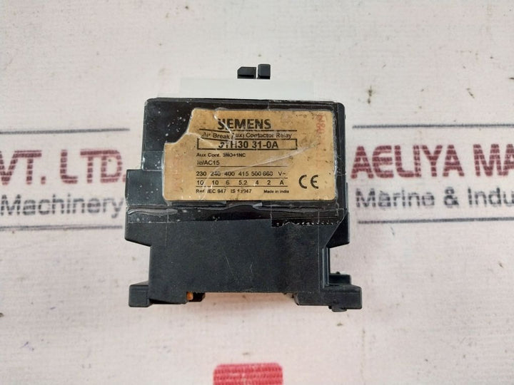 Siemens 3Th30 Air Break Contactor Relay 240-288V