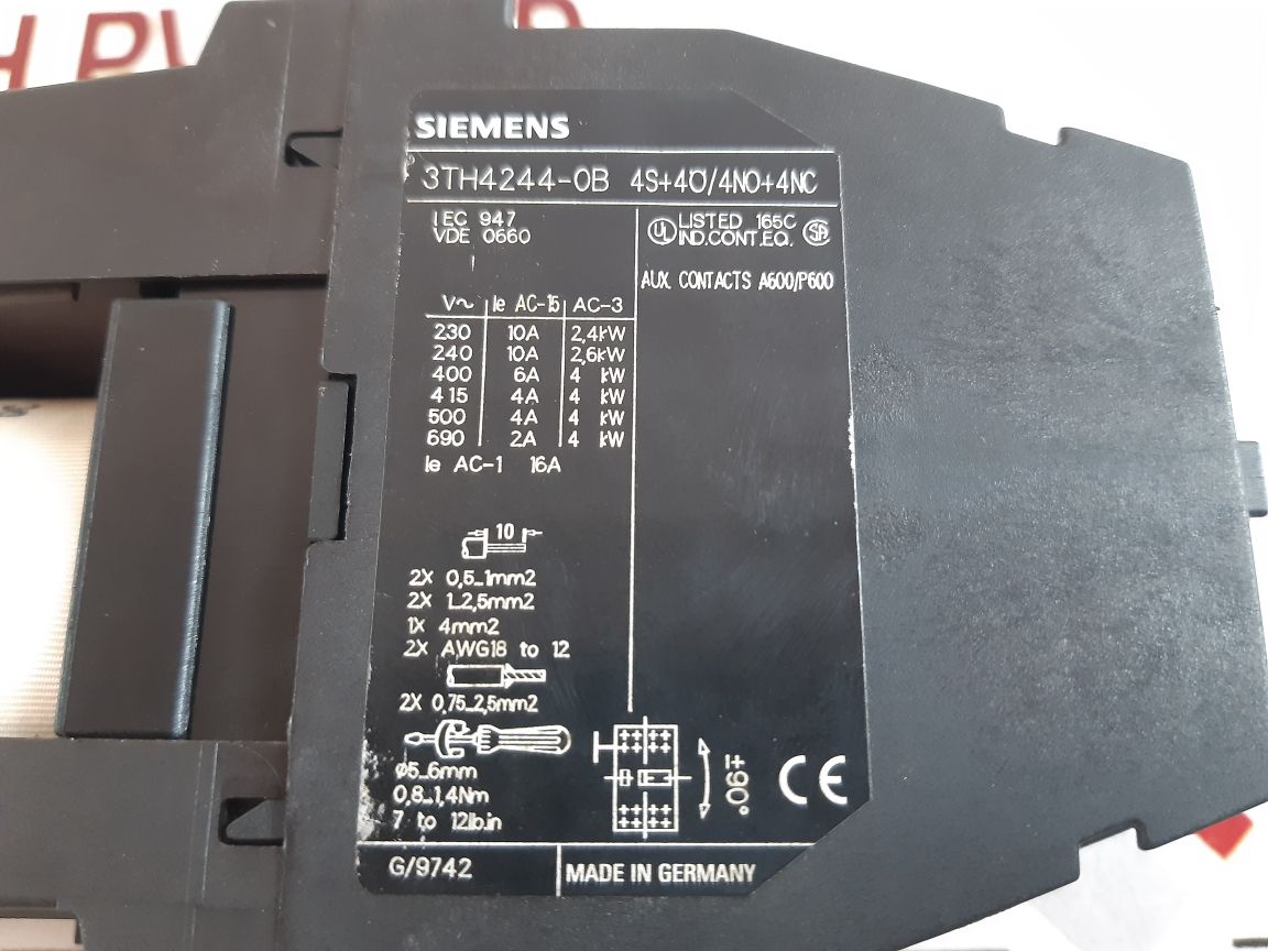 Siemens 3th4244-0b contactor