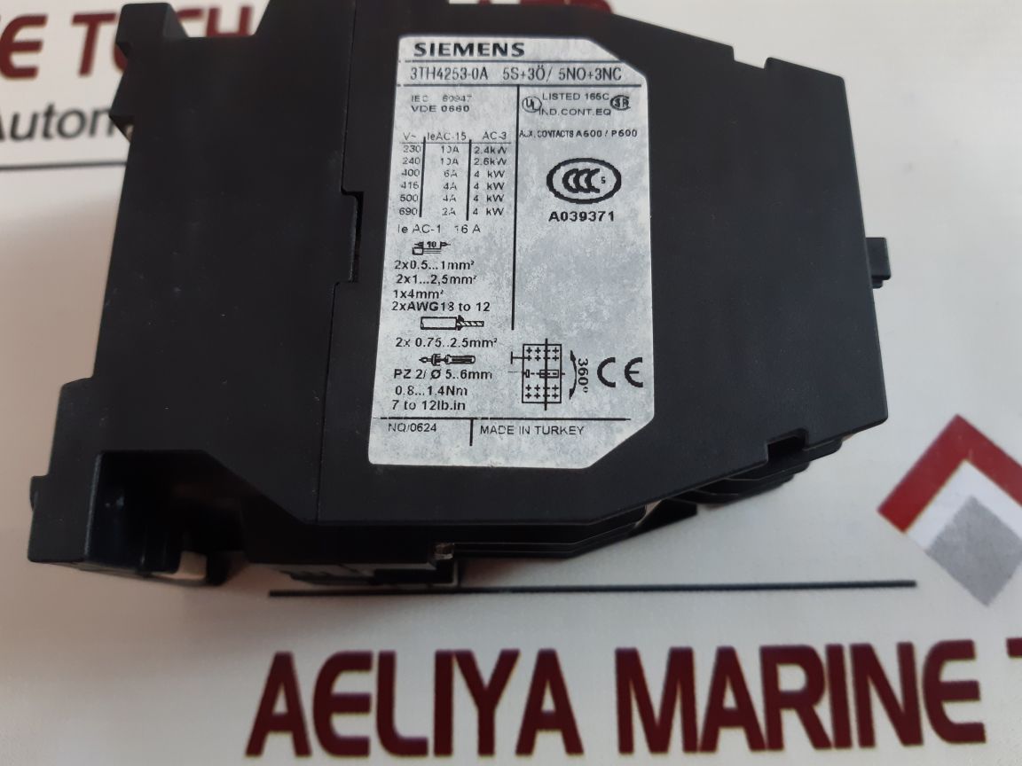 Siemens 3th4253-0a auxiliary contactor