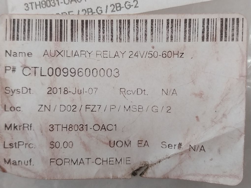 Siemens 3Th8031-0A Auxiliary Contact Relay Ctl0099600003