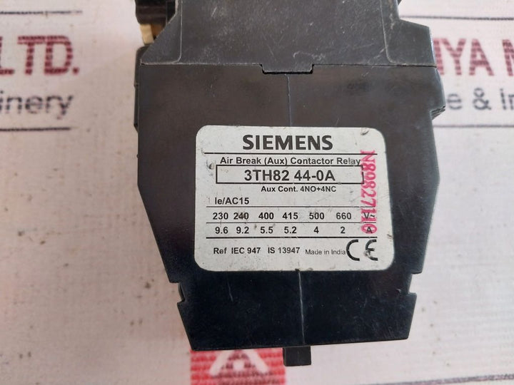 Siemens 3Th82 44-0A Air Break (Aux) Contactor Relay